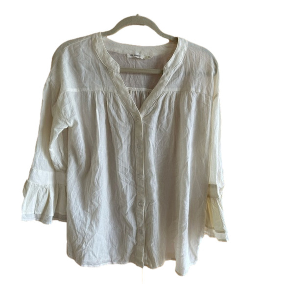 Blu Pepper 100% Cotton Button Down V-Neck - Picture 1 of 7